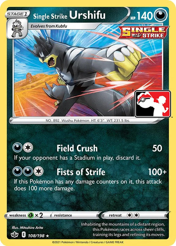 Single Strike Urshifu (108/198) [Prize Pack Series One] | Mindsight Gaming