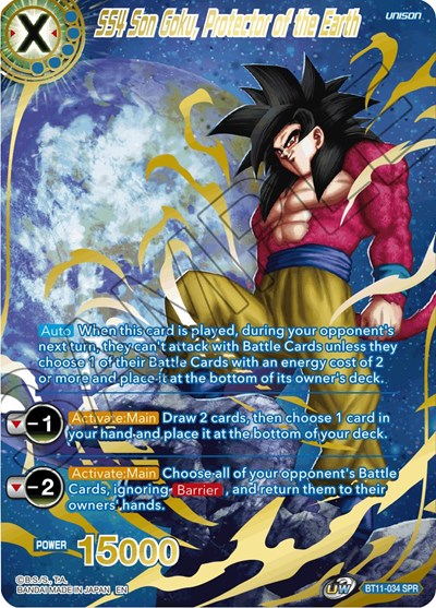 SS4 Son Goku, Protector of the Earth (SPR) [BT11-034] | Mindsight Gaming