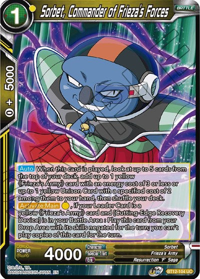 Sorbet, Commander of Frieza's Forces [BT12-104] | Mindsight Gaming