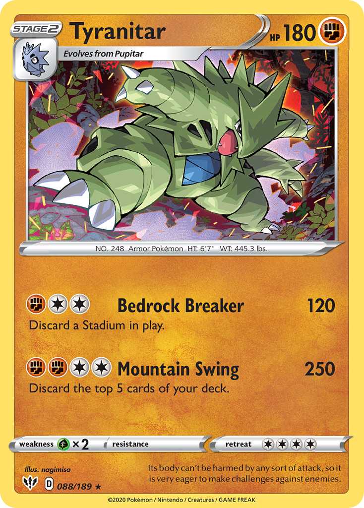 Tyranitar (088/189) [Sword & Shield: Darkness Ablaze] | Mindsight Gaming