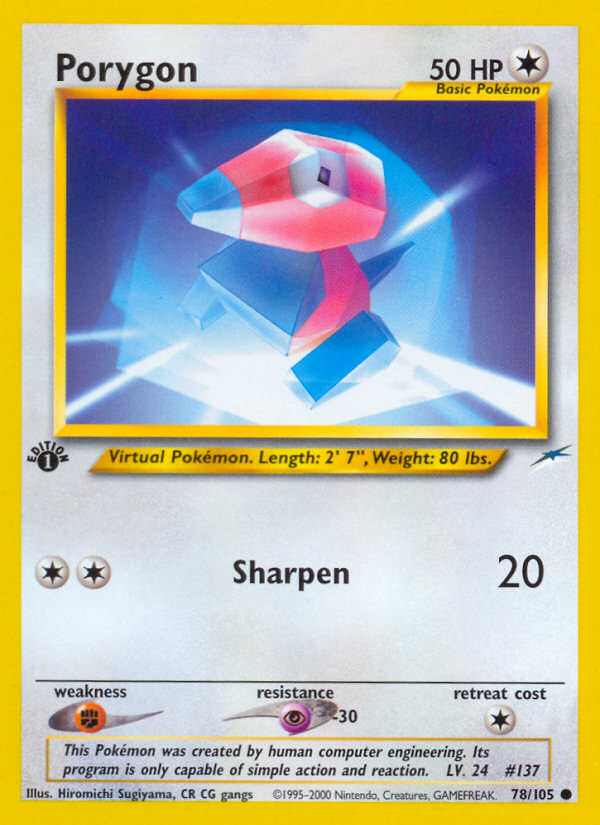 Porygon (78/105) [Neo Destiny 1st Edition] | Mindsight Gaming