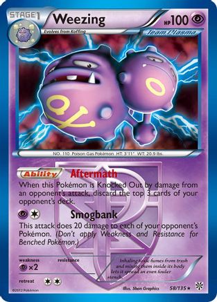 Weezing (58/135) (Theme Deck Exclusive) (Team Plasma) [Black & White: Plasma Storm] | Mindsight Gaming