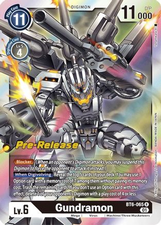 Gundramon [BT6-065] [Double Diamond Prerelease Cards] | Mindsight Gaming