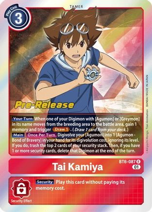 Tai Kamiya [BT6-087] [Double Diamond Prerelease Cards] | Mindsight Gaming