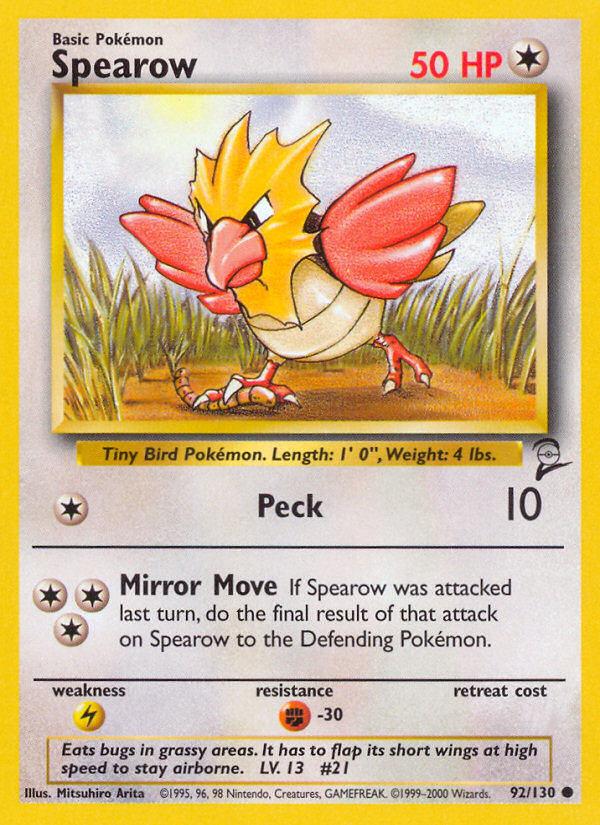 Spearow (92/130) [Base Set 2] | Mindsight Gaming