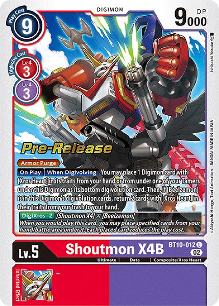 Shoutmon X4B [BT10-012] [Xros Encounter Pre-Release Cards] | Mindsight Gaming