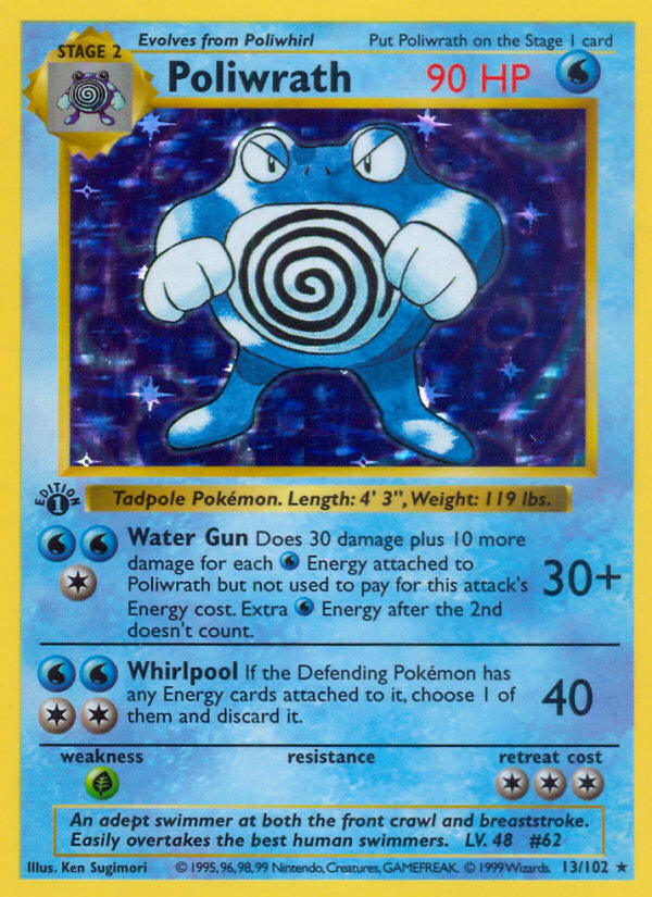 Poliwrath (13/102) (Shadowless) [Base Set 1st Edition] | Mindsight Gaming