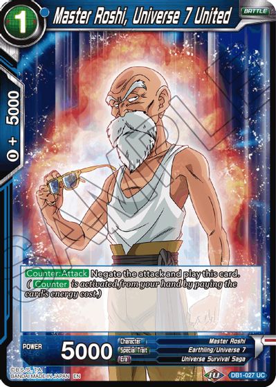 Master Roshi, Universe 7 United (Reprint) (DB1-027) [Battle Evolution Booster] | Mindsight Gaming