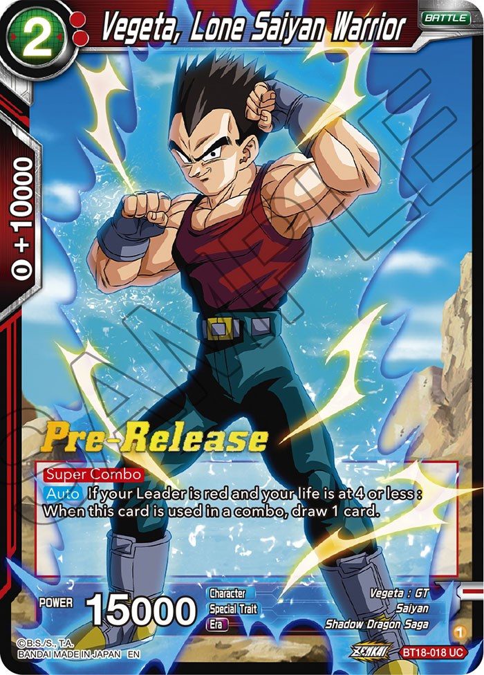 Vegeta, Lone Saiyan Warrior (BT18-018) [Dawn of the Z-Legends Prerelease Promos] | Mindsight Gaming