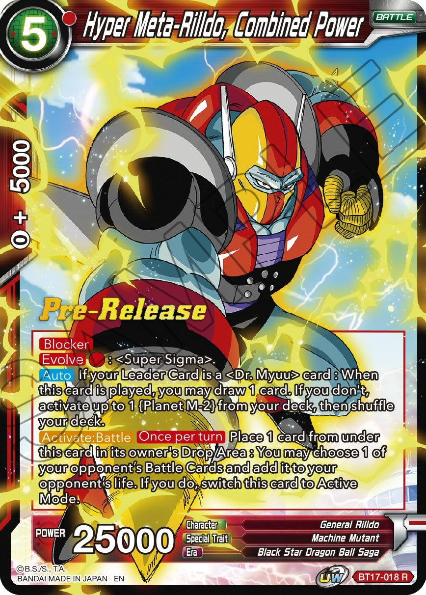 Hyper Meta-Rilldo, Combined Power (BT17-018) [Ultimate Squad Prerelease Promos] | Mindsight Gaming