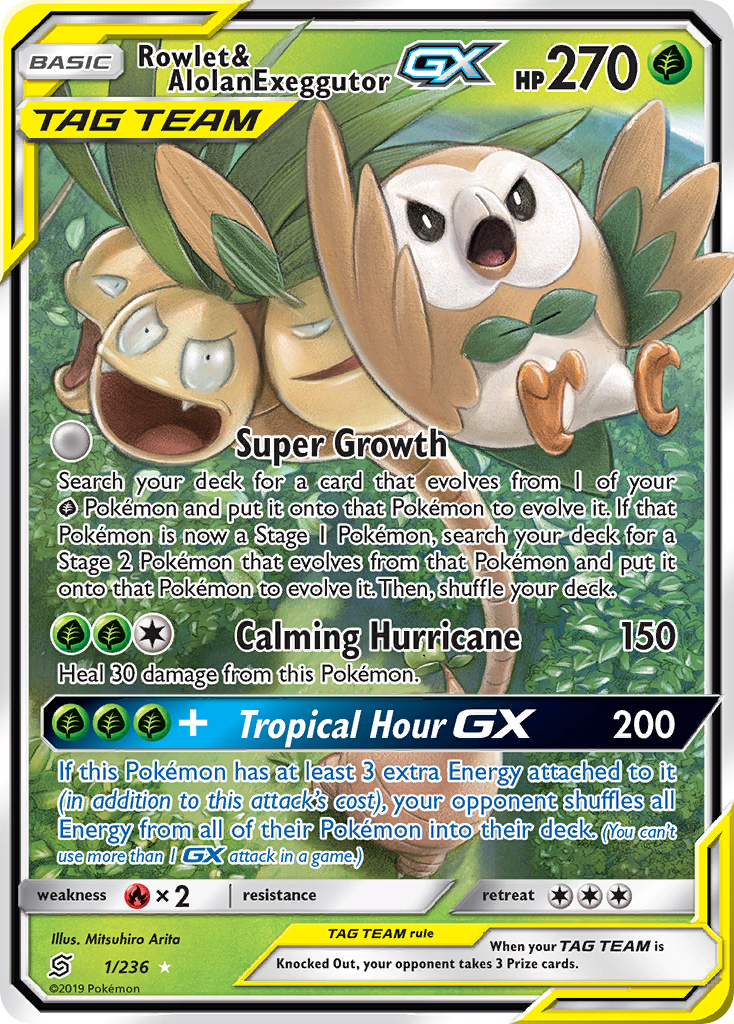 Rowlet & Alolan Exeggutor GX (1/236) [Sun & Moon: Unified Minds] | Mindsight Gaming