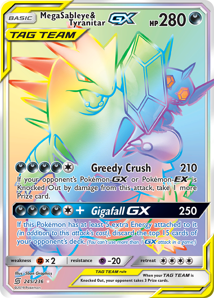 Mega Sableye & Tyranitar GX (245/236) [Sun & Moon: Unified Minds] | Mindsight Gaming