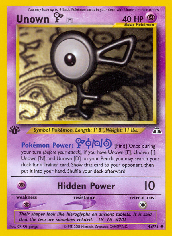 Unown [F] (48/75) [Neo Discovery 1st Edition] | Mindsight Gaming