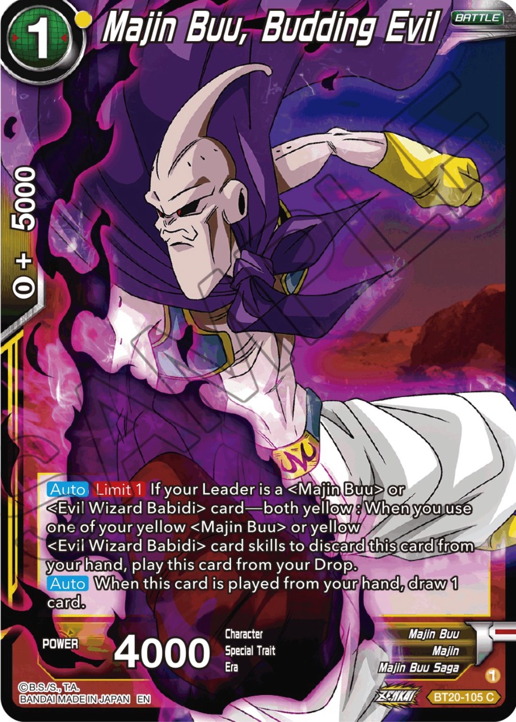 Majin Buu, Budding Evil (BT20-105) [Power Absorbed] | Mindsight Gaming