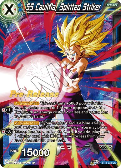 SS Caulifla, Spirited Striker (BT15-034) [Saiyan Showdown Prerelease Promos] | Mindsight Gaming