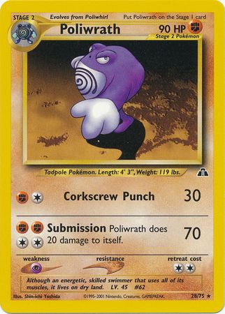 Poliwrath (28/75) [Neo Discovery Unlimited] | Mindsight Gaming