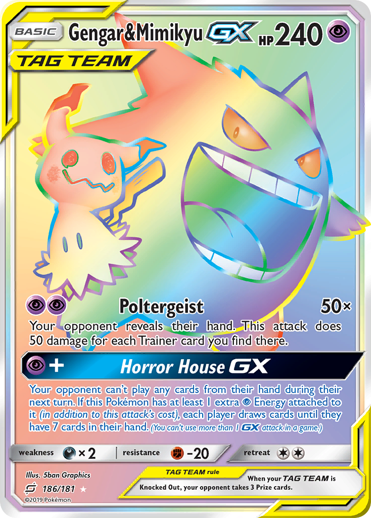 Gengar & Mimikyu GX (186/181) [Sun & Moon: Team Up] | Mindsight Gaming