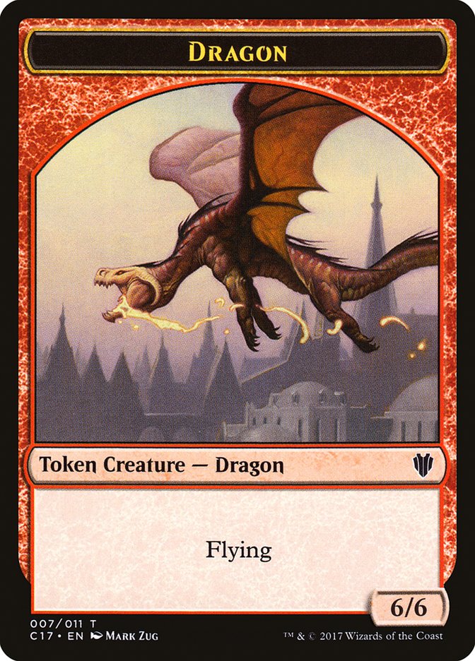 Cat Dragon // Dragon (007) Double-sided Token [Commander 2017 Tokens] | Mindsight Gaming