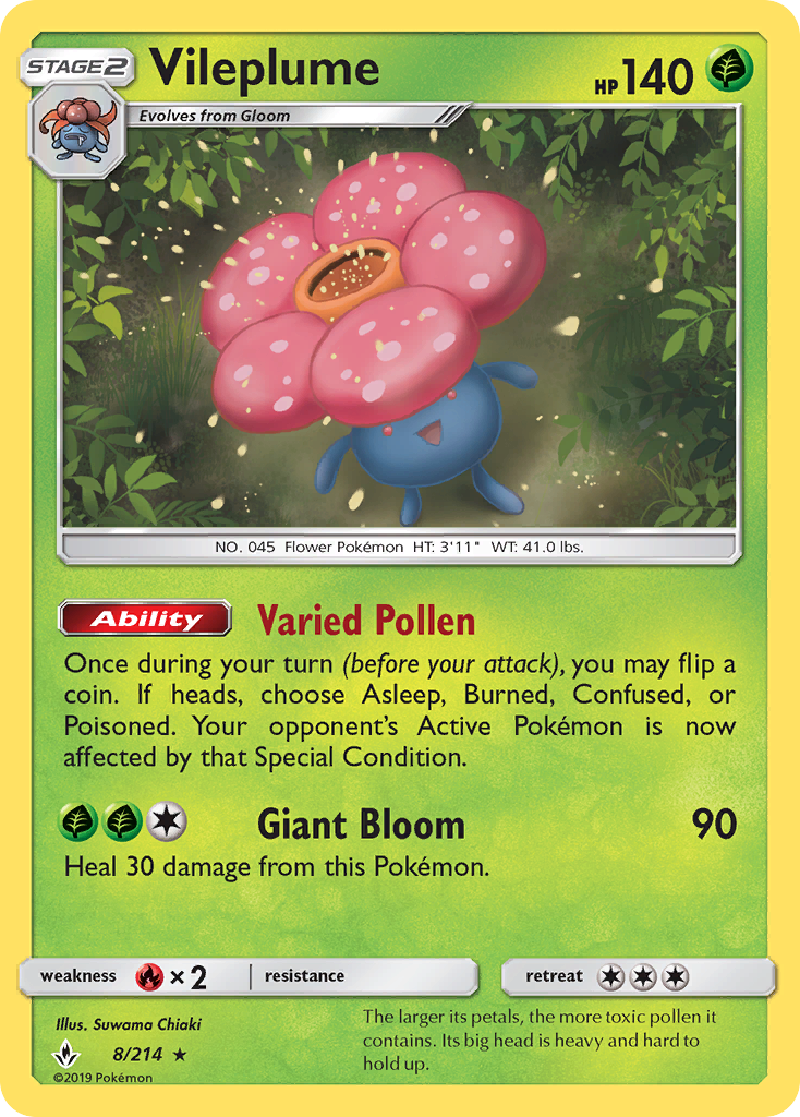 Vileplume (8/214) [Sun & Moon: Unbroken Bonds] | Mindsight Gaming