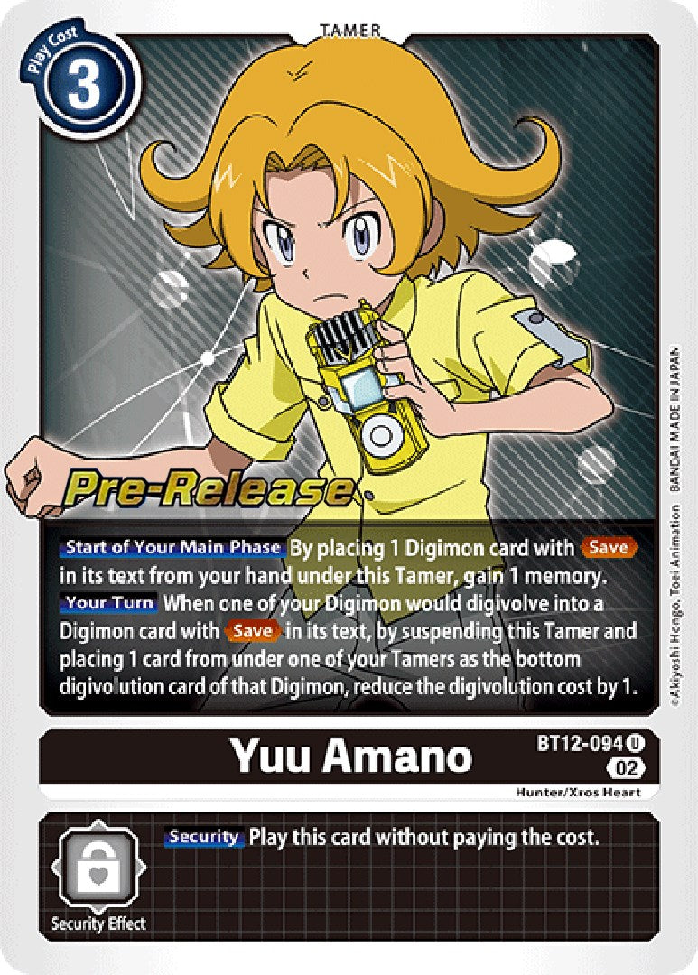 Yuu Amano [BT12-094] [Across Time Pre-Release Cards] | Mindsight Gaming
