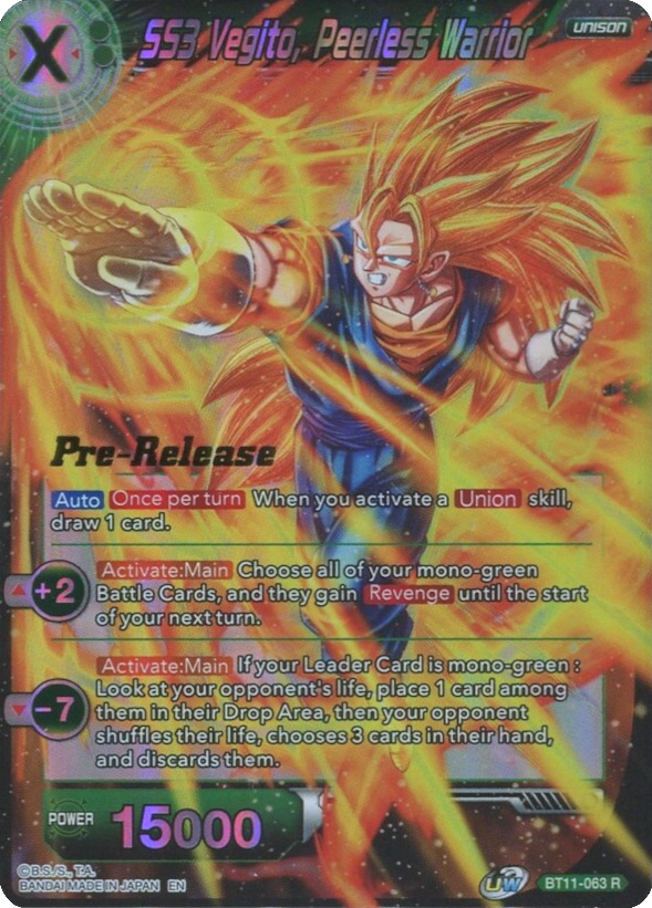 SS3 Vegito, Peerless Warrior (BT11-063) [Vermilion Bloodline Prerelease Promos] | Mindsight Gaming