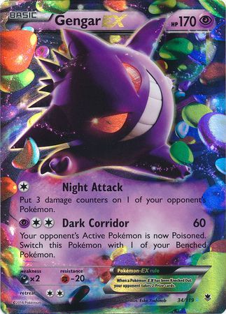 Gengar EX (34/119) (Jumbo Card) [XY: Phantom Forces] | Mindsight Gaming