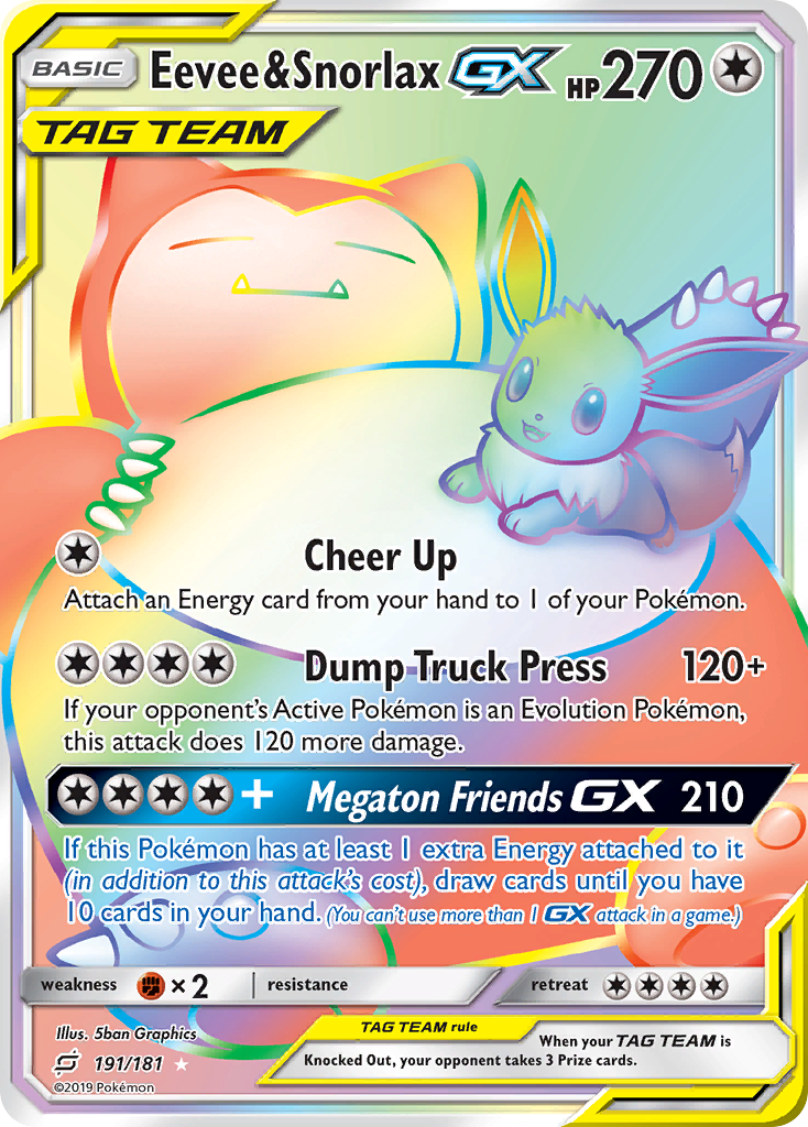 Eevee & Snorlax GX (191/181) [Sun & Moon: Team Up] | Mindsight Gaming