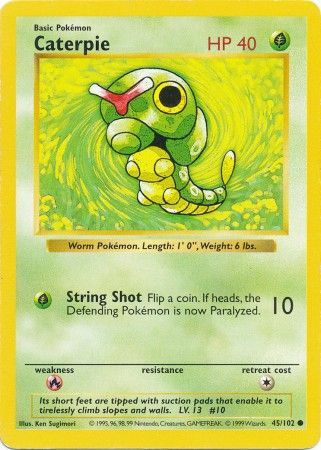 Caterpie (45/102) [Base Set Shadowless Unlimited] | Mindsight Gaming