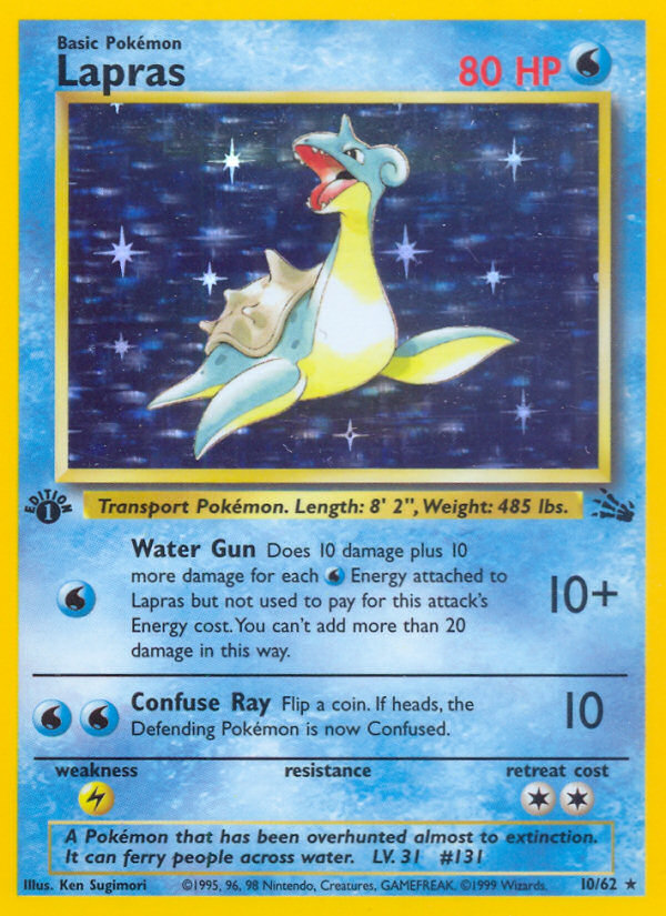 Lapras (10/62) [Fossil 1st Edition] | Mindsight Gaming