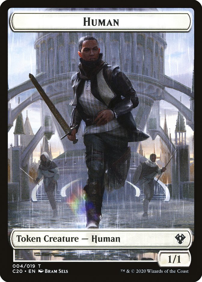 Human // Treasure Double-sided Token [Commander 2020 Tokens] | Mindsight Gaming