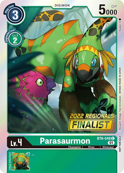 Parasaurmon [BT6-048] (2022 Championship Online Regional) (Online Finalist) [Double Diamond Promos] | Mindsight Gaming