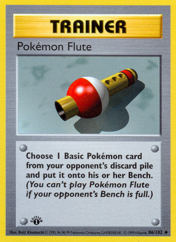 Pokemon Flute (86/102) (Shadowless) [Base Set 1st Edition] | Mindsight Gaming