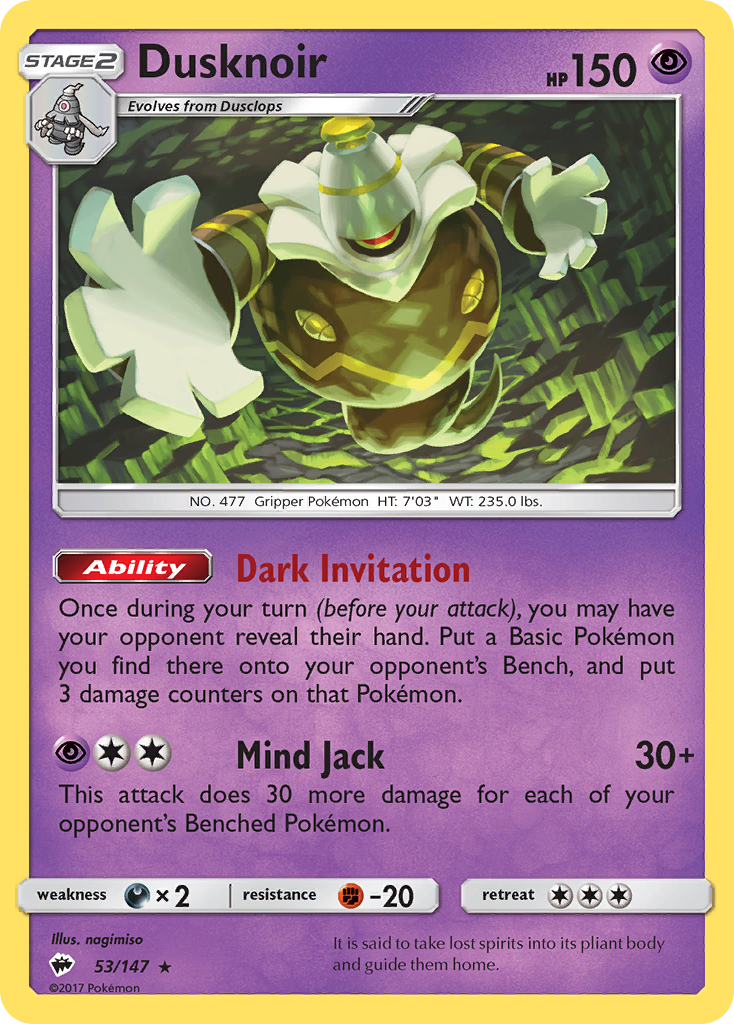 Dusknoir (53/147) [Sun & Moon: Burning Shadows] | Mindsight Gaming