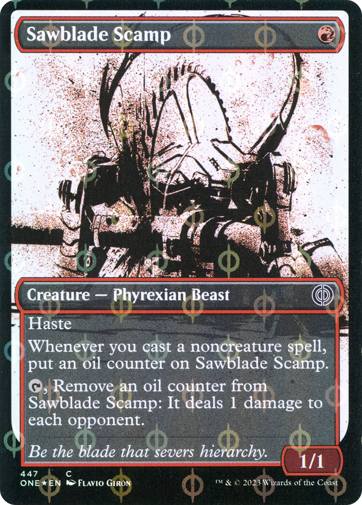 Sawblade Scamp (Showcase Ichor Step-and-Compleat Foil) [Phyrexia: All Will Be One] | Mindsight Gaming