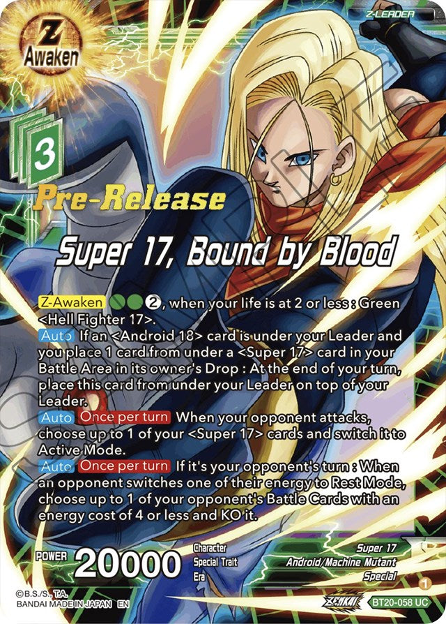 Super 17, Bound by Blood (BT20-058) [Power Absorbed Prerelease Promos] | Mindsight Gaming