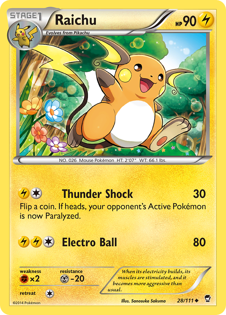 Raichu (28/111) [XY: Furious Fists] | Mindsight Gaming