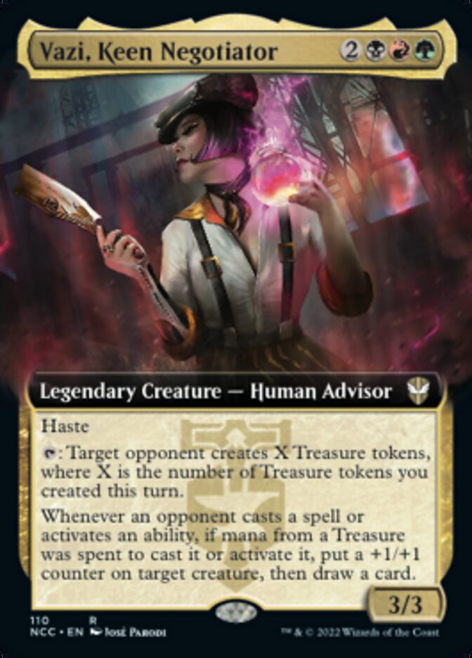 Vazi, Keen Negotiator (Extended Art) [Streets of New Capenna Commander] | Mindsight Gaming