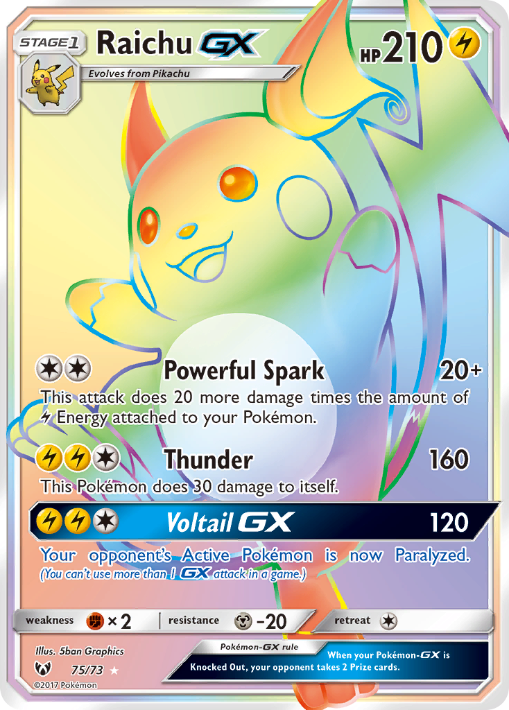 Raichu GX (75/73) [Sun & Moon: Shining Legends] | Mindsight Gaming