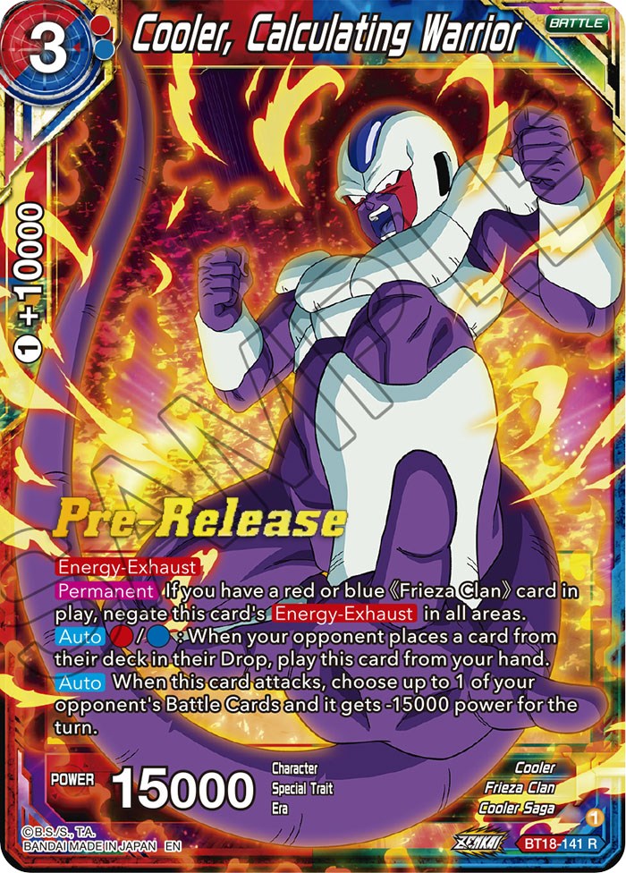 Cooler, Calculated Warrior (BT18-141) [Dawn of the Z-Legends Prerelease Promos] | Mindsight Gaming