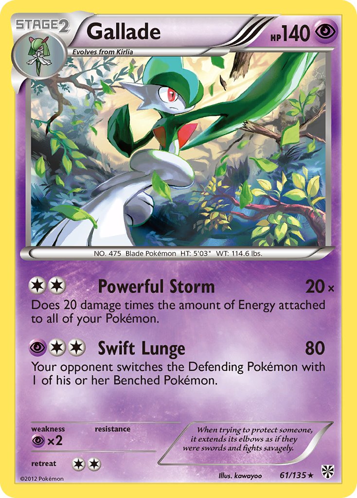 Gallade (61/135) (Cosmos Holo) (Blister Exclusive) [Black & White: Plasma Storm] | Mindsight Gaming