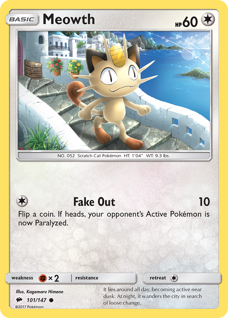 Meowth (101/147) [Sun & Moon: Burning Shadows] | Mindsight Gaming