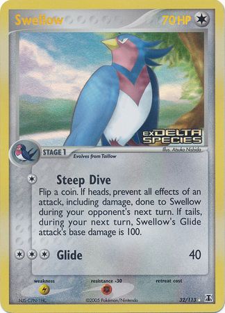 Swellow (32/113) (Stamped) [EX: Delta Species] | Mindsight Gaming