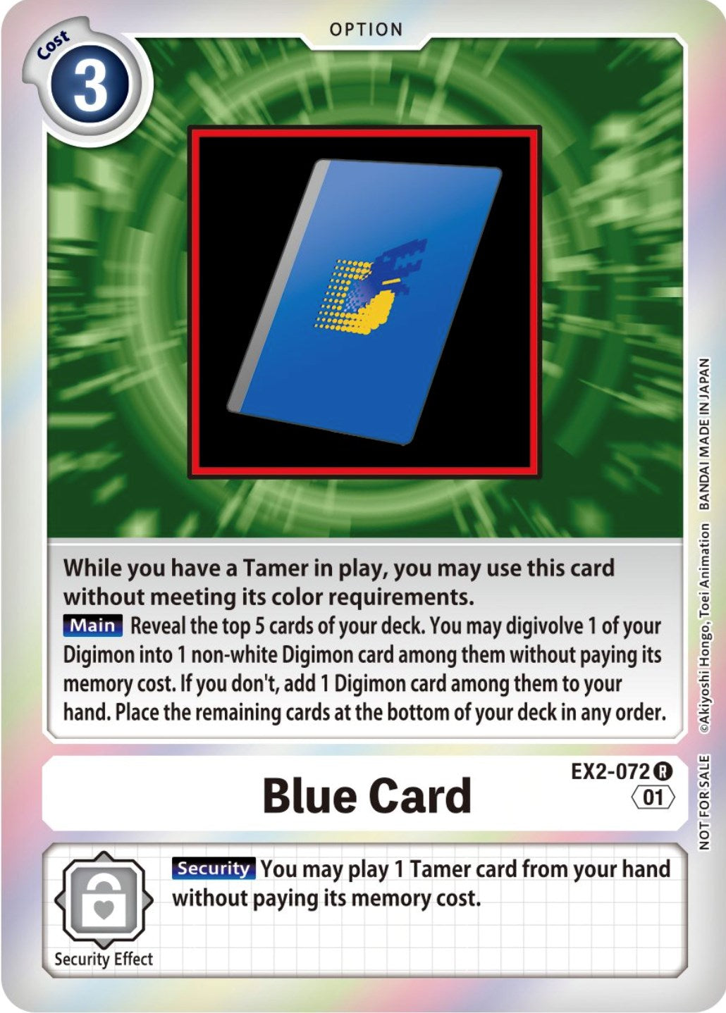 Blue Card [EX2-072] (Event Pack 4) [Digital Hazard Promos] | Mindsight Gaming