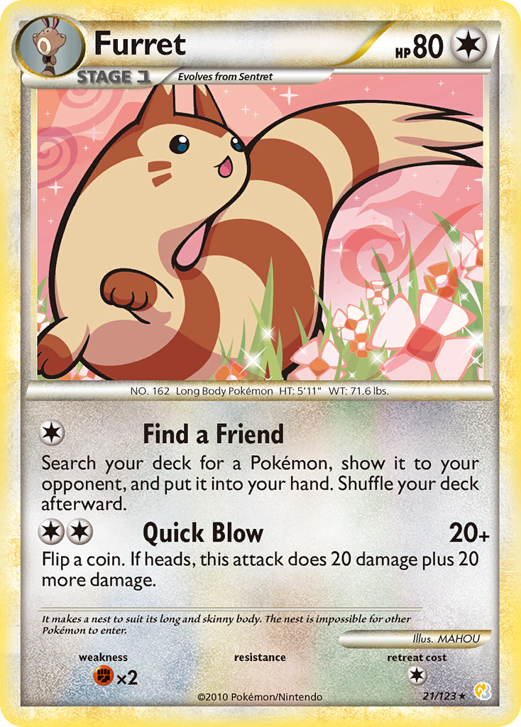 Furret (21/123) [HeartGold & SoulSilver: Base Set] | Mindsight Gaming