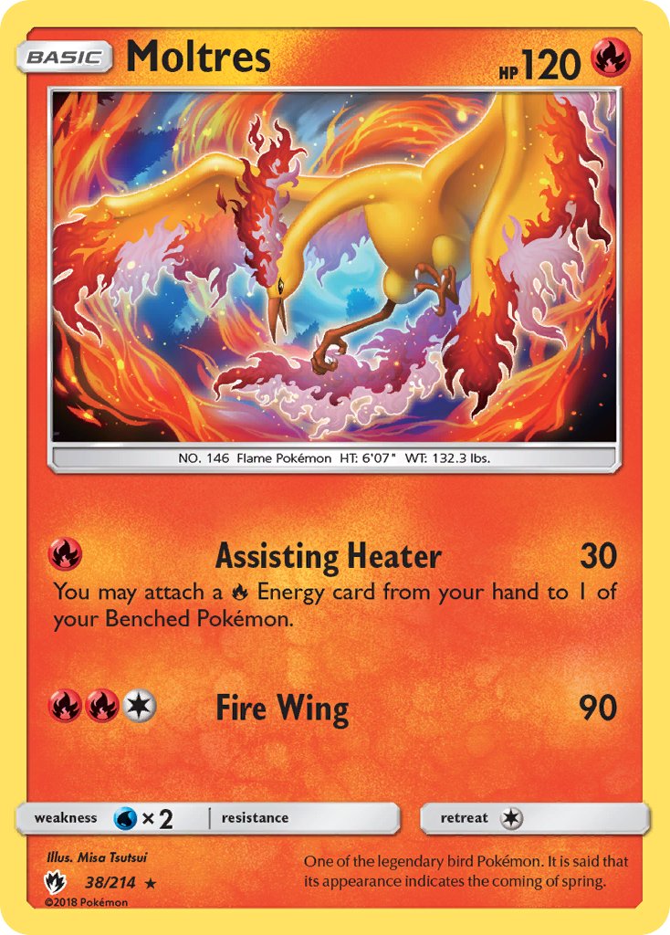 Moltres (38/214) (Let's Play, Eevee) Cracked Ice Holo) (Theme Deck Exclusive) [Sun & Moon: Lost Thunder] | Mindsight Gaming