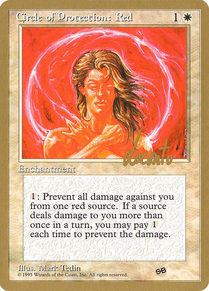 Circle of Protection: Red (Michael Loconto) (SB) (4ED) [Pro Tour Collector Set] | Mindsight Gaming