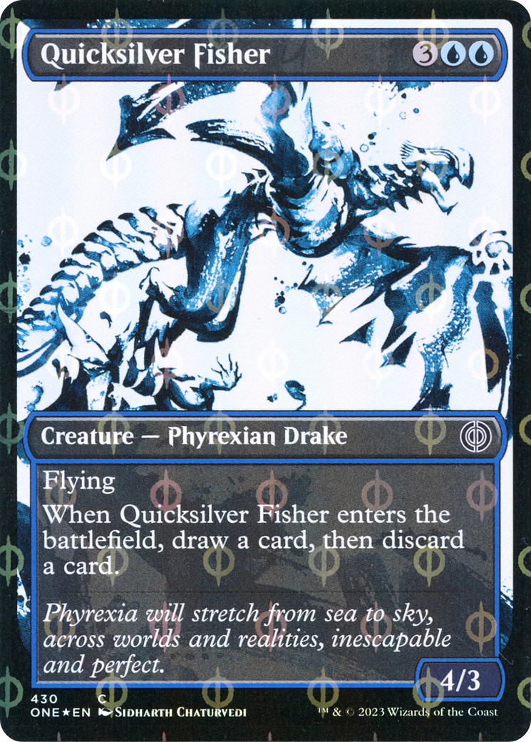 Quicksilver Fisher (Showcase Ichor Step-and-Compleat Foil) [Phyrexia: All Will Be One] | Mindsight Gaming