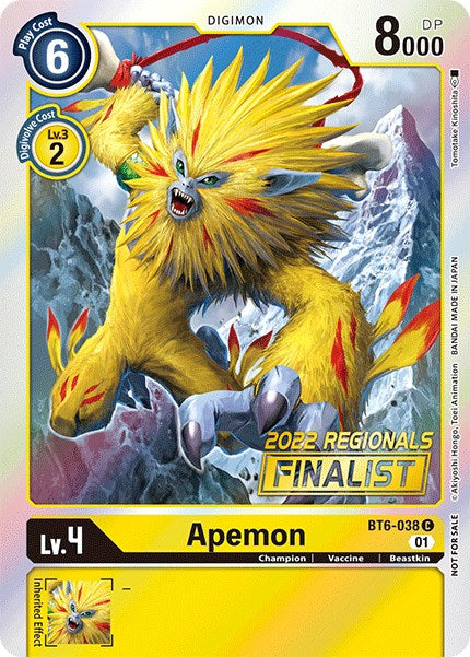 Apemon [BT6-038] (2022 Championship Online Regional) (Online Finalist) [Double Diamond Promos] | Mindsight Gaming