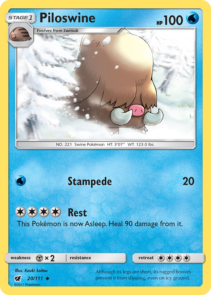 Piloswine (20/111) [Sun & Moon: Crimson Invasion] | Mindsight Gaming