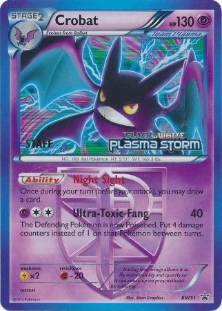 Crobat Team Plasma (BW51) (Staff Prerelease Promo) [Black & White: Black Star Promos] | Mindsight Gaming